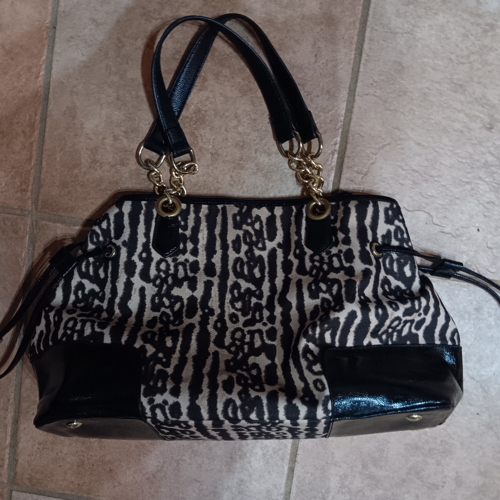 Coach Leopard Print and black Purse